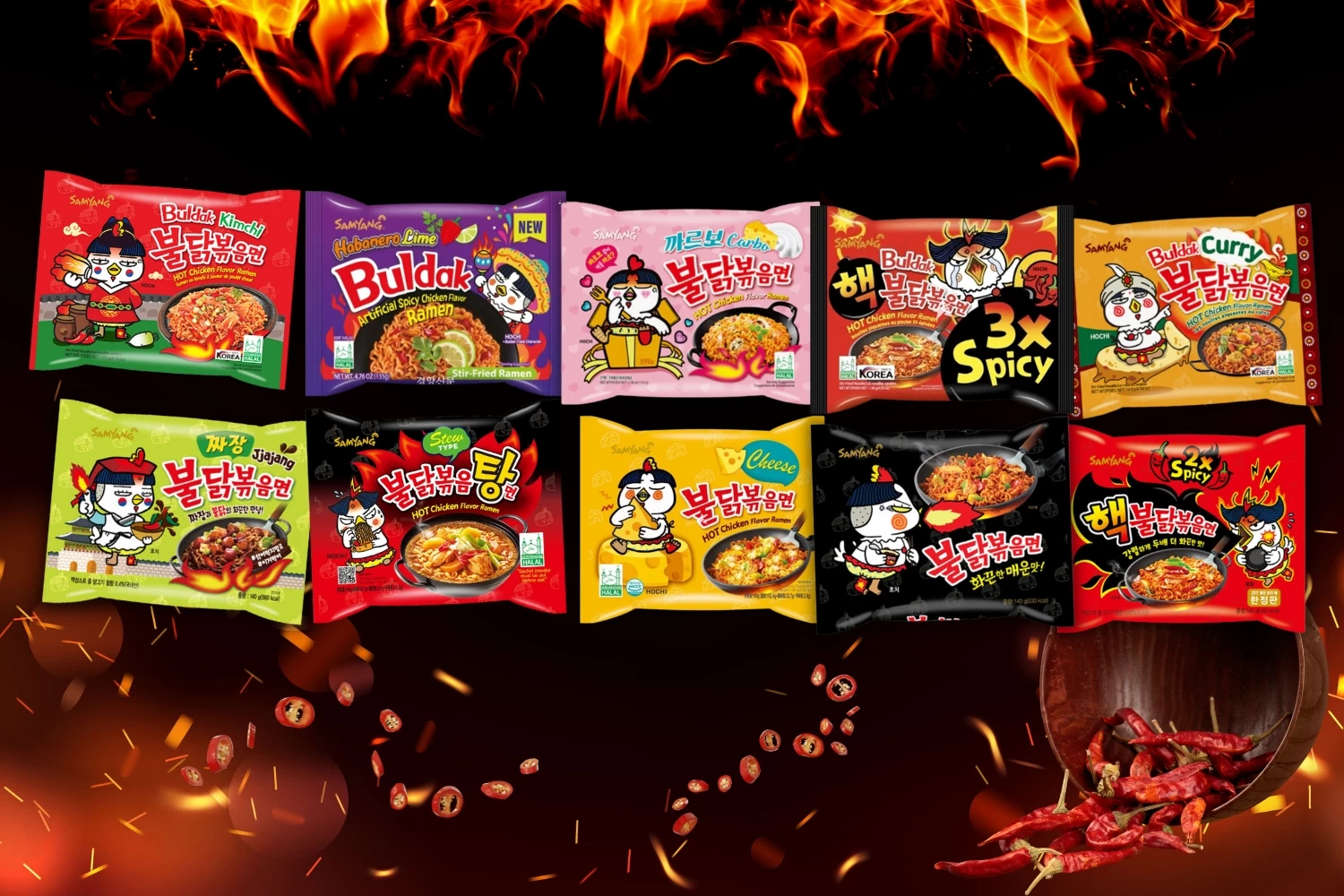 Samyang Buldak ramen svi okusi | Rice Kakis