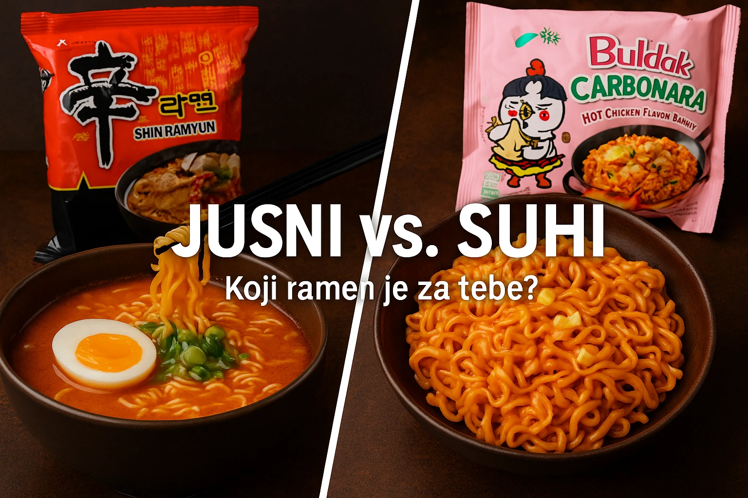Shin Ramyun ili Buldak Carbonara? Usporedba jusnog i suhog ramena