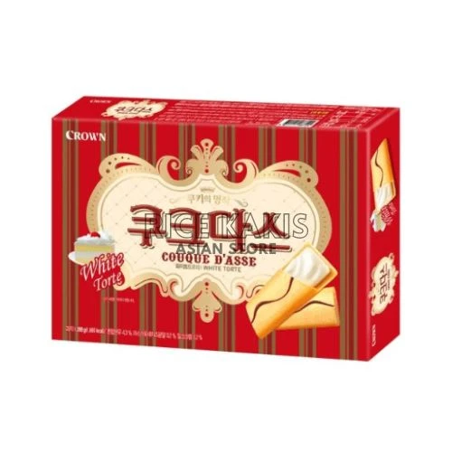 crown-couque-d-asse-white-torte.jpg Crown Couque D’Asse White Torte 72g - Fini korejski keksi punjeni kremom od bijele torte, savršeni za ljubitelje slatkih poslastica