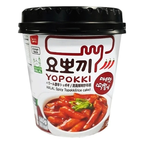 yopokki-hot-spicy-topokki-cup-140g.jpg Yopokki ljuti topokki u čaši 140g – halal korejski snack