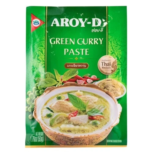 zelena-curry-pasta-aroy-d-50g.jpg Pakiranje Aroy-D Green Curry paste 50g s tajlandskim začinima