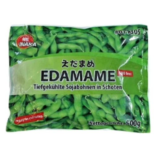 edamame-u-mahuni-500g-inaka.png Edamame u mahuni 500g INAKA - Zamrznuti zeleni sojini mahuni, bogati proteinima i idealni za zdrave grickalice ili priloge.