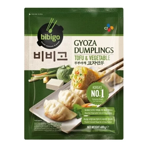 Bibigo gyoza dumplings s tofuom i povrćem, pakiranje od 600g, autentični korejski okusi, idealni za brze i ukusne obroke.