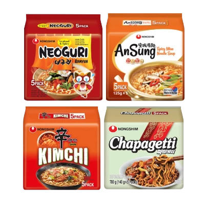 Nongshim Ramen – Neoguri, Kimchi, AnSung, Chapagetti